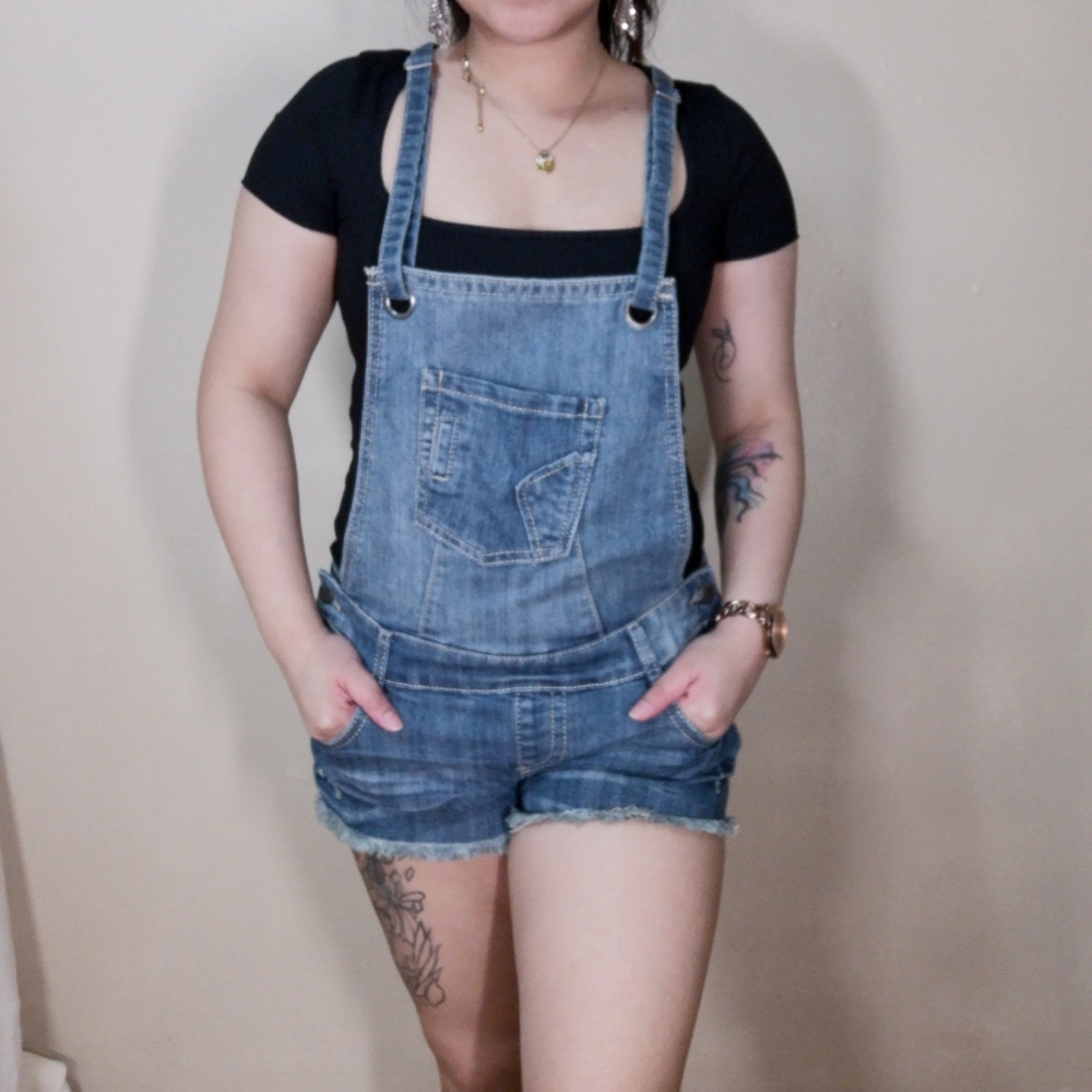 Hotkiss Ava Denim Overall Shorts